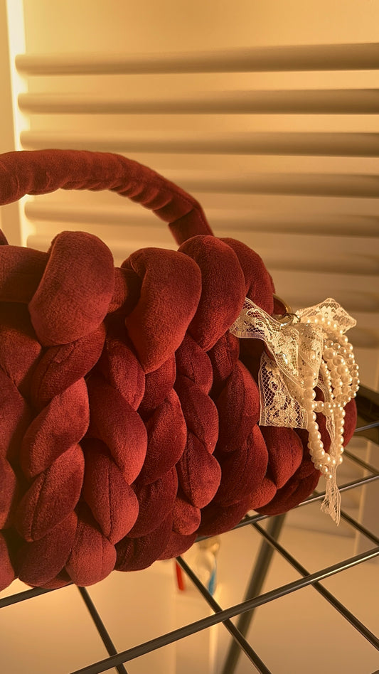 Sac bourgogne velours