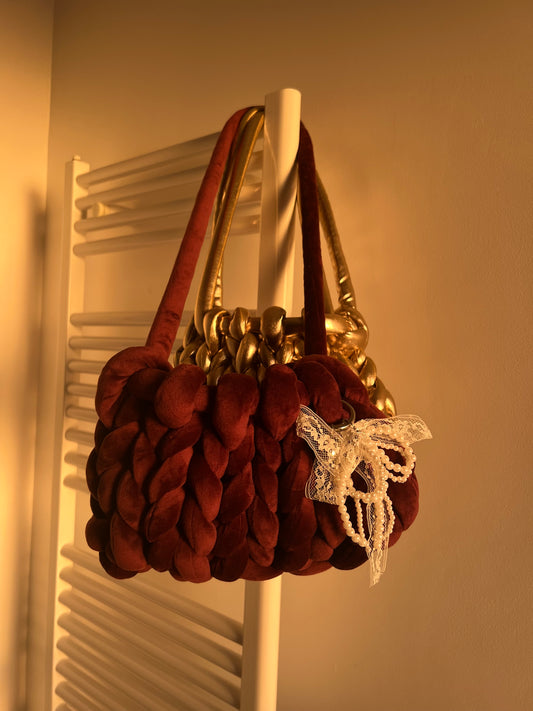 Sac bourgogne velours